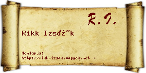 Rikk Izsák névjegykártya
